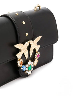 Pinko Love Mini Jewels bag in black leather