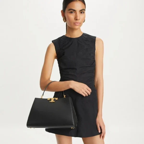 Tory Burch Eleanor Pebbled Stachel Bag Black - Image 3