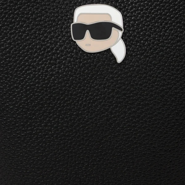 KARL LAGERFELD IKON PEBBLE BUCKET BAG Black - Image 3