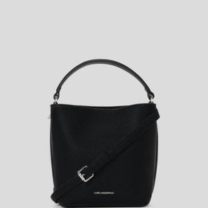 KARL LAGERFELD IKON PEBBLE BUCKET BAG Black - Image 4