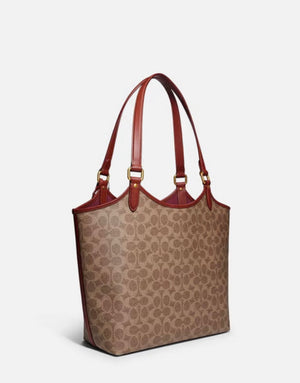 Coach Day Tote Bag in Signature Coated Canvas..