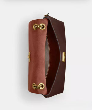 Coach Chelsea Shoulder Bag 30 with Chain in dark brown