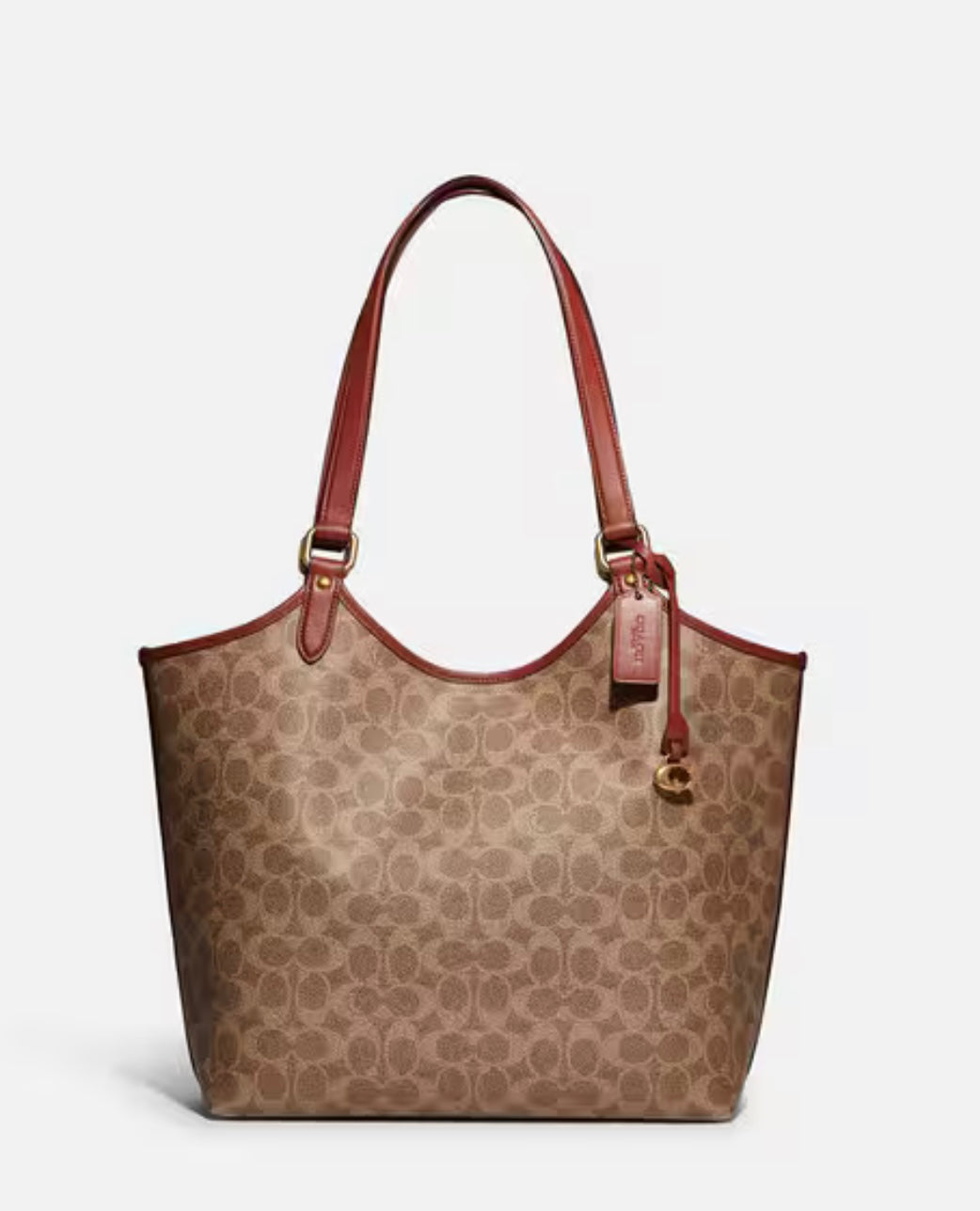 Coach Day Tote Bag in Signature Coated Canvas..