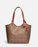 Coach Day Tote Bag in Signature Coated Canvas..