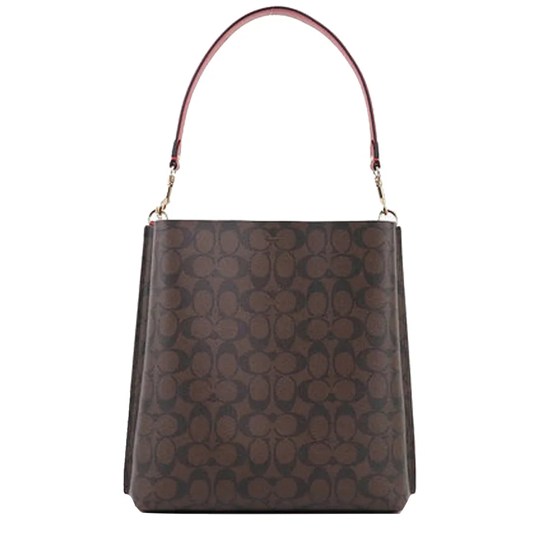 Mollie Bucket Bag 22 In Signature Canvas in Brown / Red - Image 6
