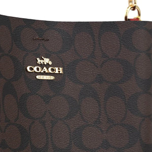 Mollie Bucket Bag 22 In Signature Canvas in Brown / Red - Image 7