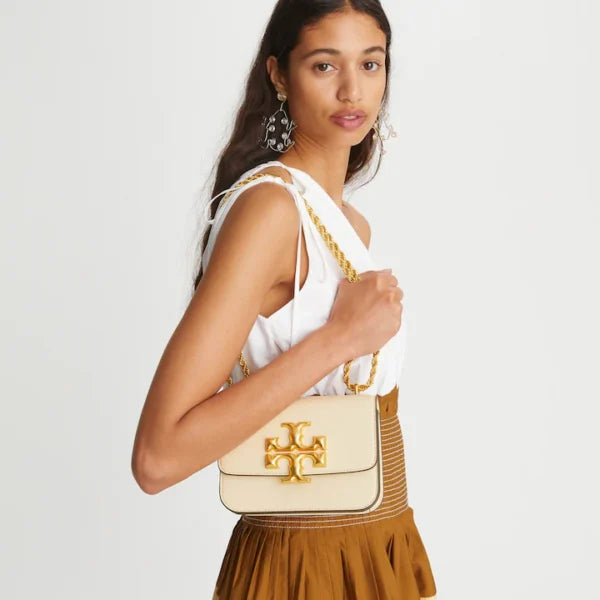 TORY BURCH SMALL ELEANOR LEATHER BAG New Cream - Image 5