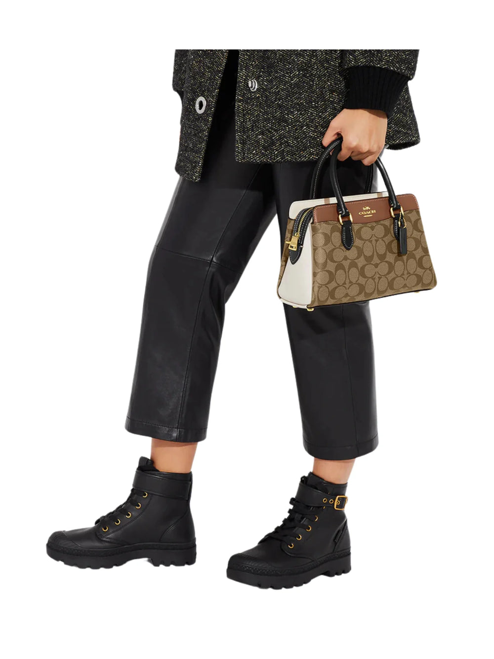 Signature Mini Darcie Carryall Crossbody Bag Khaki Multi - original Coach - Dazz