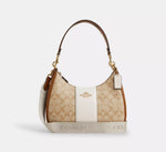 Teri Hobo Bag in Signature Canvas with Stripe - original Coach - Dazz