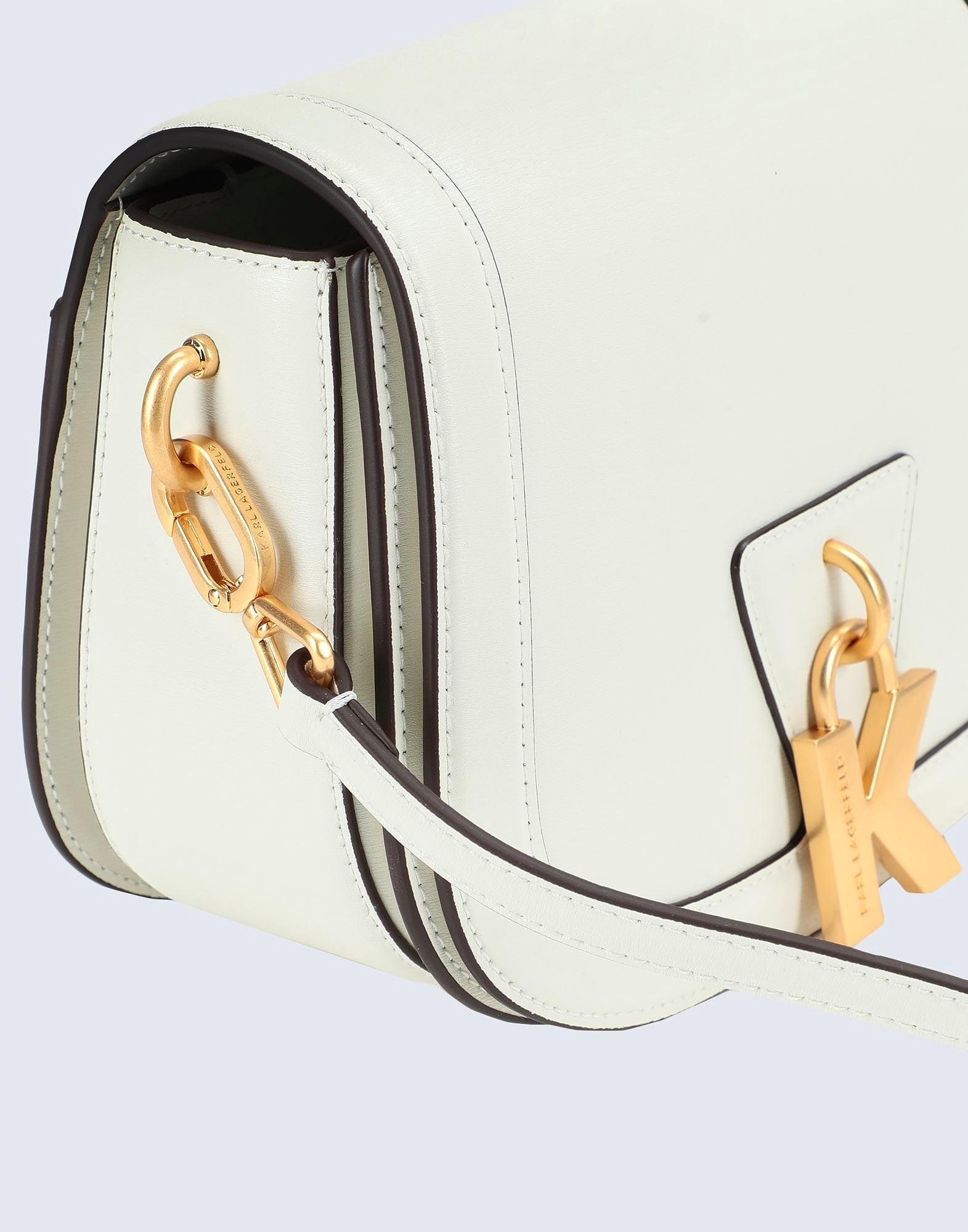 Karl Lagerfeld White K/Lock Medium Crossbody Bag - original Karl Lagerfeld - Dazz