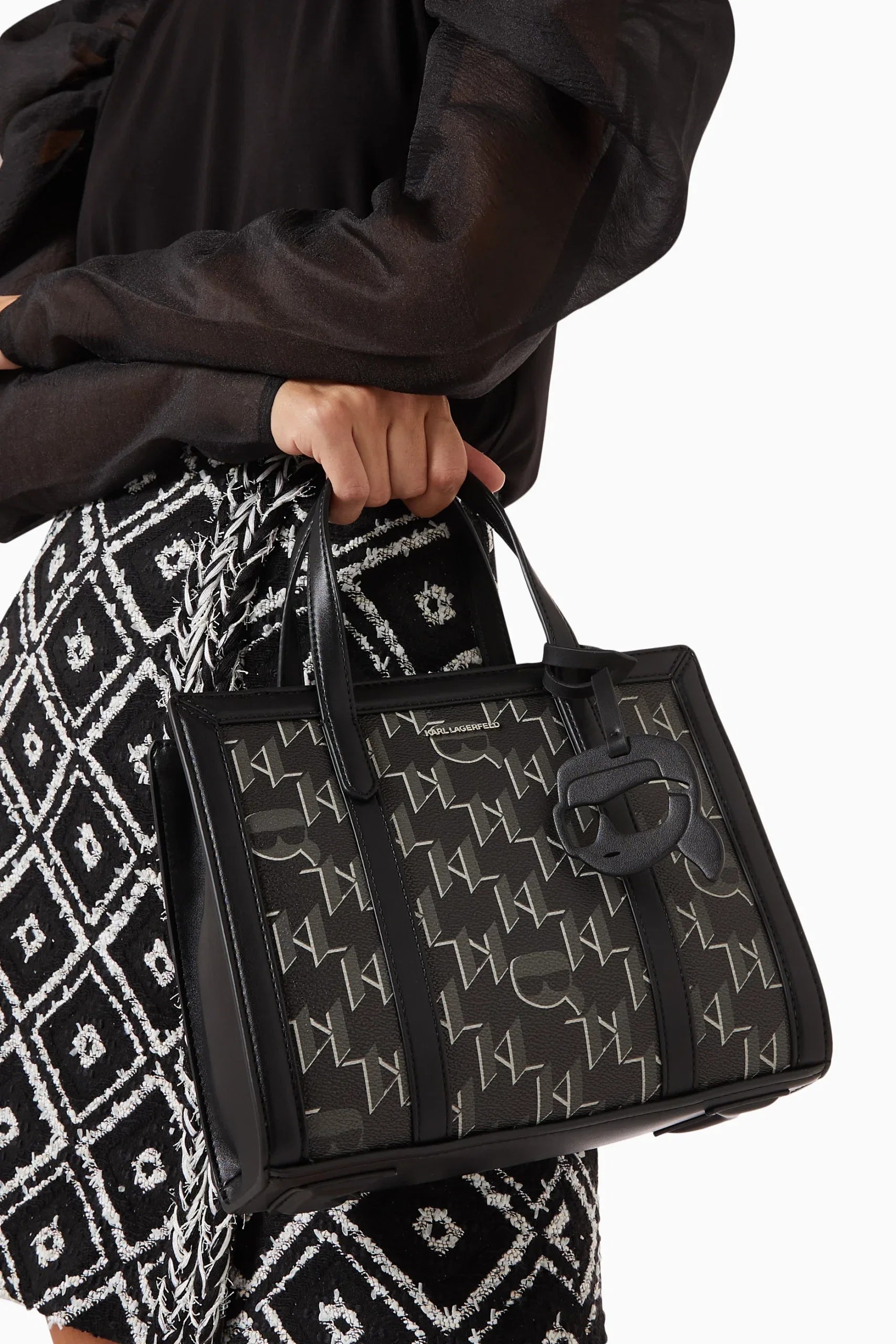 K/Ikonik 2.0 Monogram Tote Bag in black - original Karl Lagerfeld - Dazz