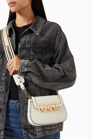 Karl Lagerfeld K/Letters embossed crossbody bag White - original Karl Lagerfeld - Dazz