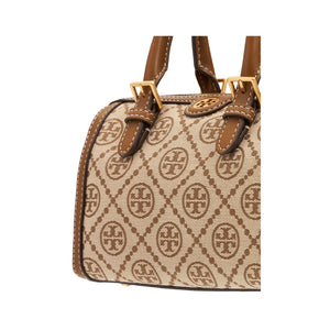 Tory Burch T Monogram Mini Jacquard Barrel Bag Beige - original Tory Burch - Dazz