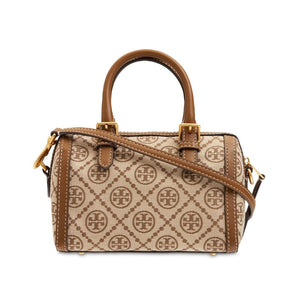 Tory Burch T Monogram Mini Jacquard Barrel Bag Beige - original Tory Burch - Dazz