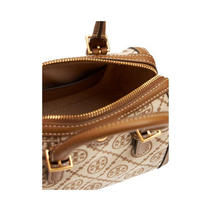 Tory Burch T Monogram Mini Jacquard Barrel Bag Beige - original Tory Burch - Dazz