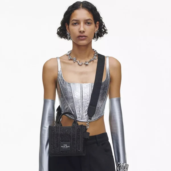 Marc Jacobs The Crystal Canvas Crossbody Tote Bag black crystal - Image 2