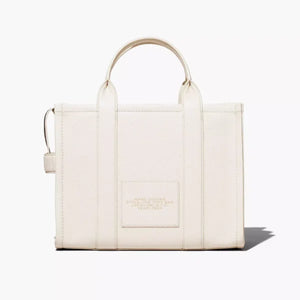 The Marc Jacobs Medium Tote Bag Leather Cotton Silver - Image 6