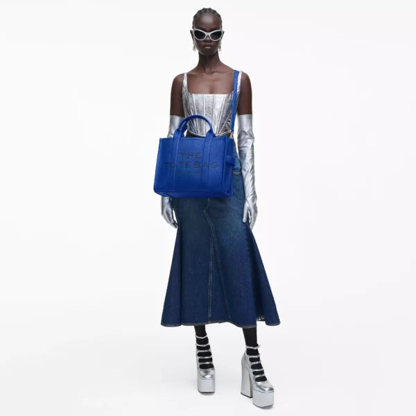 The Marc Jacobs Medium Tote Bag Leather Cobalt - Image 2