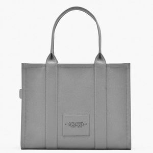 THE Marc Jacobs LEATHER LARGE TOTE BAG Wolf Grey - Image 3