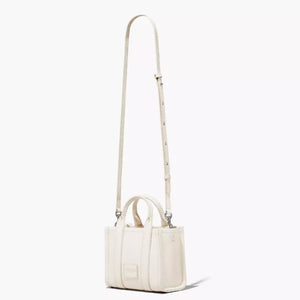 The Marc Jacobs Crossbody Tote Bag Leather Cotton Silver - Image 3