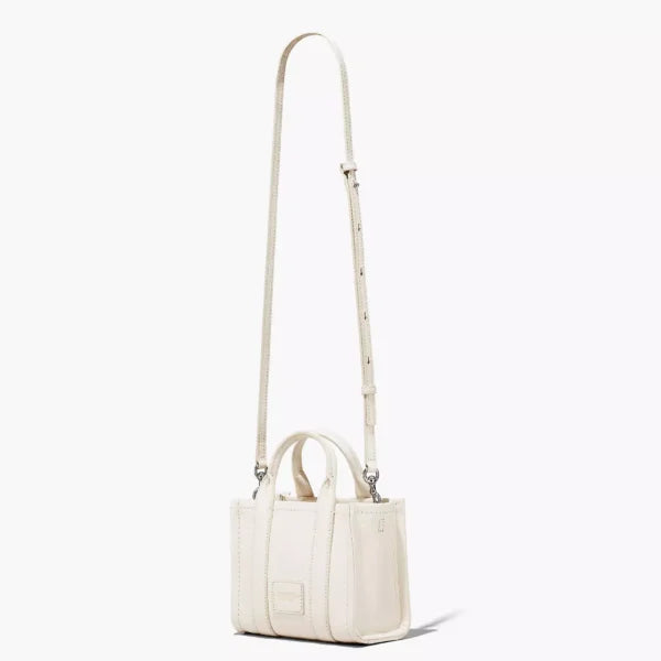 The Marc Jacobs Crossbody Tote Bag Leather Cotton Silver - Image 3
