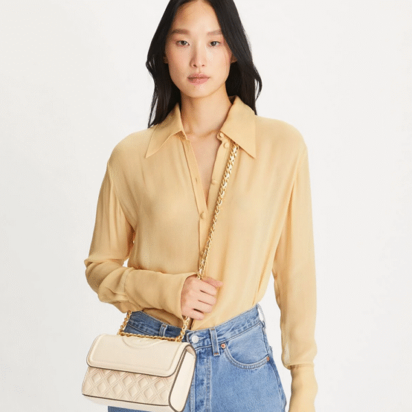Tory Burch Small Fleming Convertible Shoulder Bag New Cream - Image 6