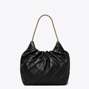 Tory Burch Mini Fleming Soft Hobo Bag Black - Image 3