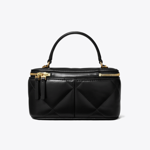 Tory Burch Kira Charm Diamond Quilt Vanity Case Black - Image 3