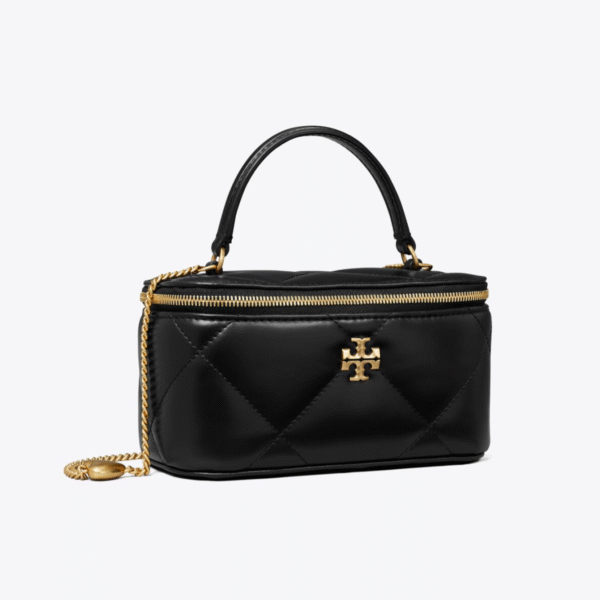 Tory Burch Kira Charm Diamond Quilt Vanity Case Black - Image 2