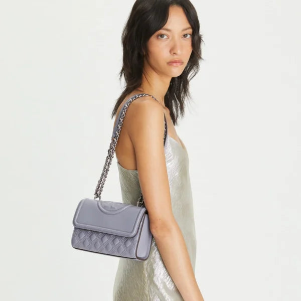 Tory Burch Fleming Small Convertible Shoulder Bag Cloud Blue - Image 4