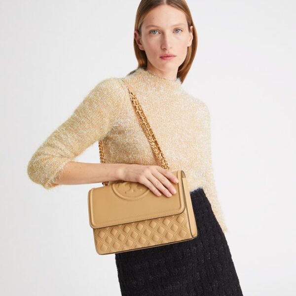 Tory Burch Fleming Convertible Shoulder Bag Desert Dune - Image 4