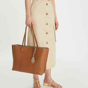Tory Burch Perry Triple-compartment Tote Bag Light Umber - Image 6