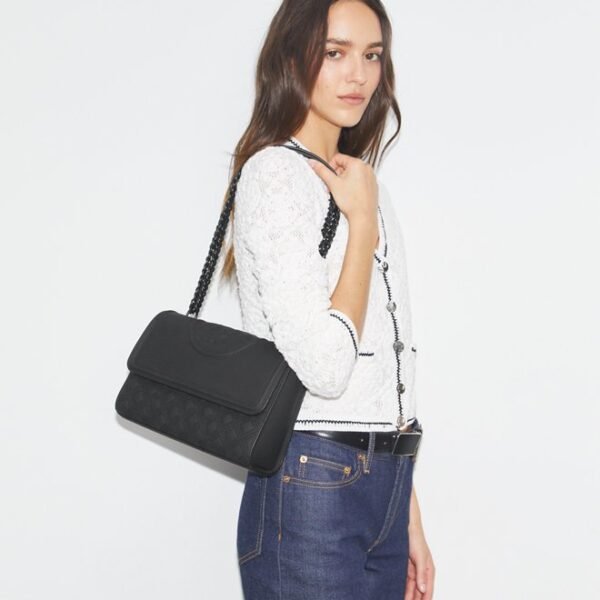 Tory Burch Fleming Small Convertible Shoulder Bag Black Matte - Image 5