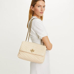 Tory Burch Kira Chevron-Quilted Convertible Shoulder Bag New Cream - Image 5