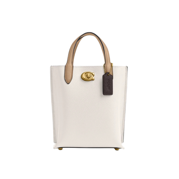 Coach WILLOW TOTE 16 Leather Chalk