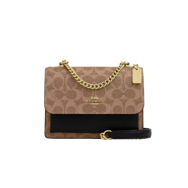 Coach Mini Klare Crossbody Bag In Signature Canvas Tan Black
