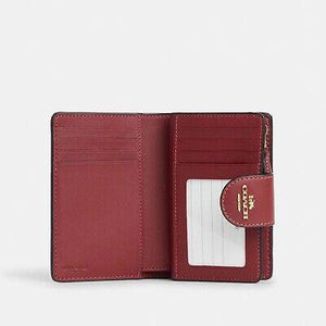 Coach Medium Corner Zip Wallet Gold/Mahogany - Image 2