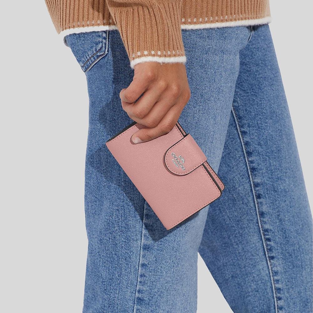 Coach Medium Corner Zip Wallet Silver/Petal Pink - Image 3