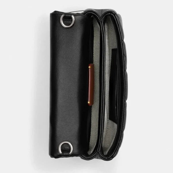 Tabby Shoulder Bag 20 With Pillow Quilting leather Black Silver - Image 4