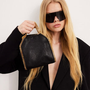 Stella McCartney Falabella Tiny Tote Bag Black Gold - Image 2