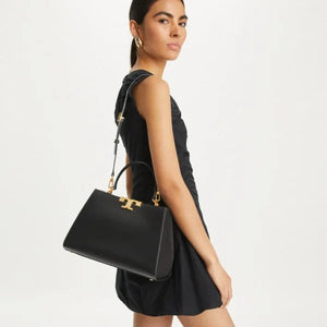 Tory Burch Eleanor Pebbled Stachel Bag Black - Image 4