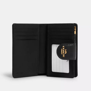 Coach Medium Corner Zip Wallet In Signature Canvas Gold/Brown/Black - Image 2