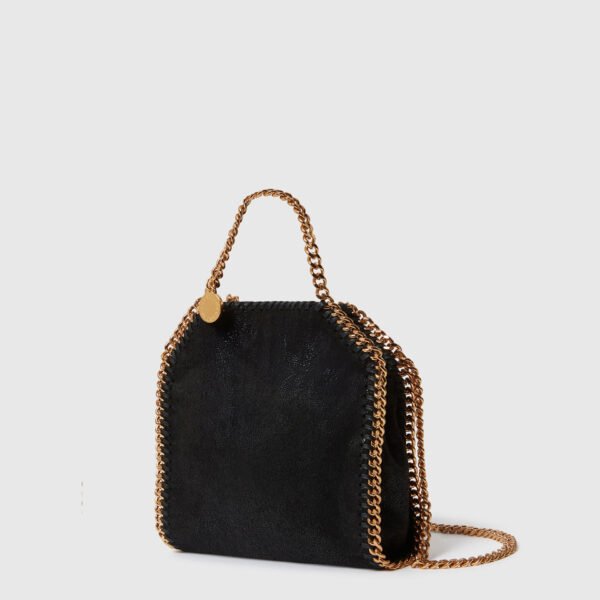 Stella McCartney Falabella Tiny Tote Bag Black Gold - Image 3
