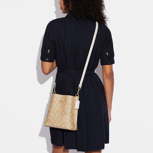 Coach Mollie Bucket Bag 22 In Signature Canvas Light Khaki Chalk - Image 4
