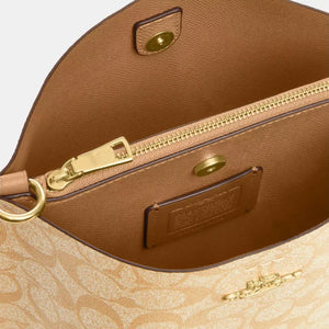 Coach Mollie Bucket Bag 22 In Signature Canvas Light Khaki Light Saddle - Image 5