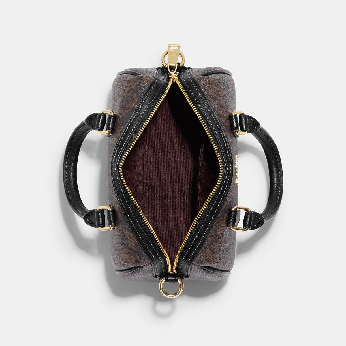 Coach Mini Rowan Crossbody In Signature Canvas Brown Black - Image 3