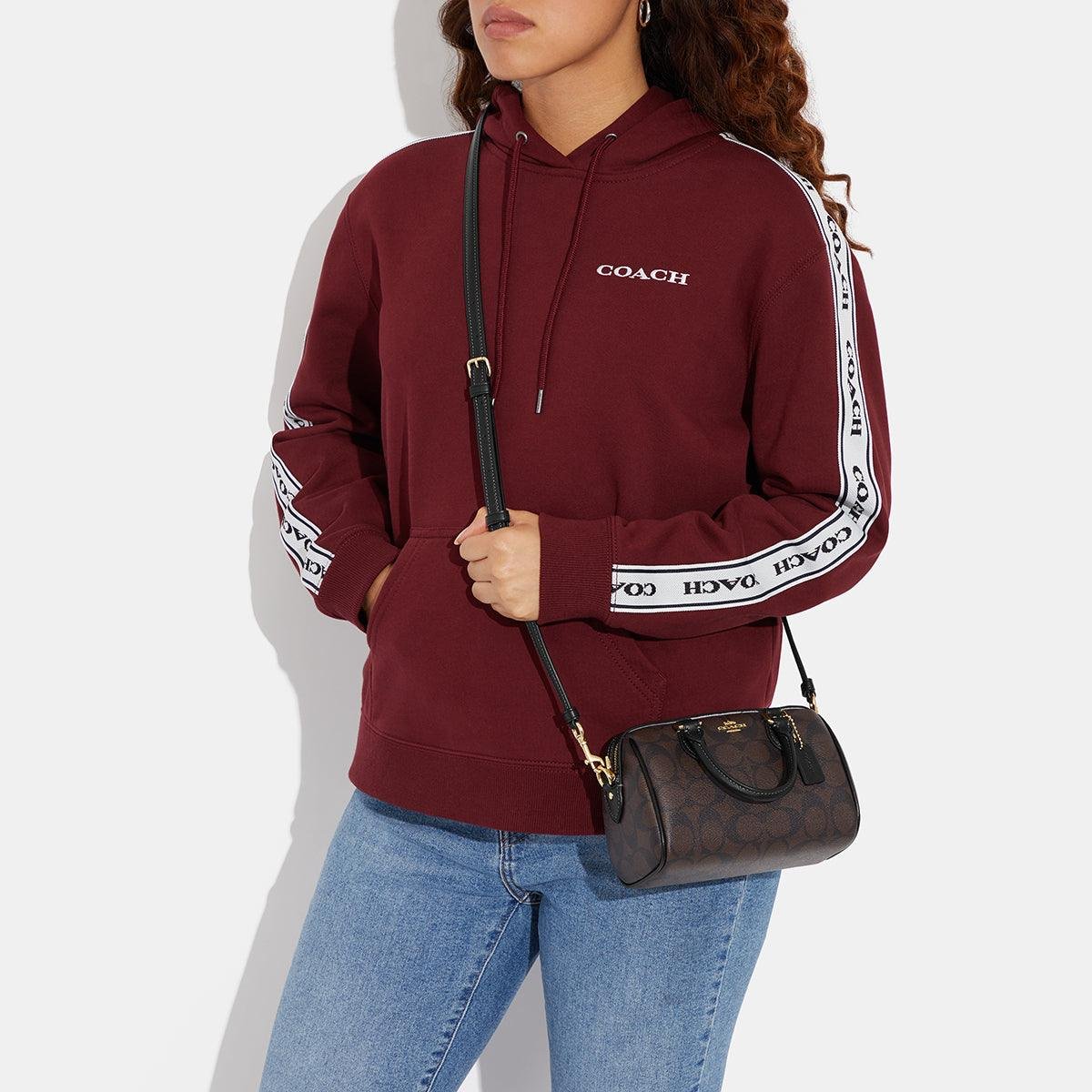 Coach Mini Rowan Crossbody In Signature Canvas Brown Black - Image 4