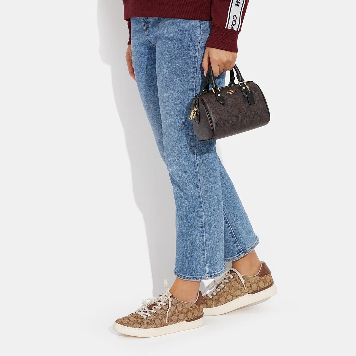 Coach Mini Rowan Crossbody In Signature Canvas Brown Black - Image 5