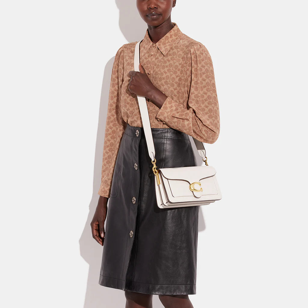 Tabby Shoulder Bag 26 refined pebble leather Chalk - Image 6