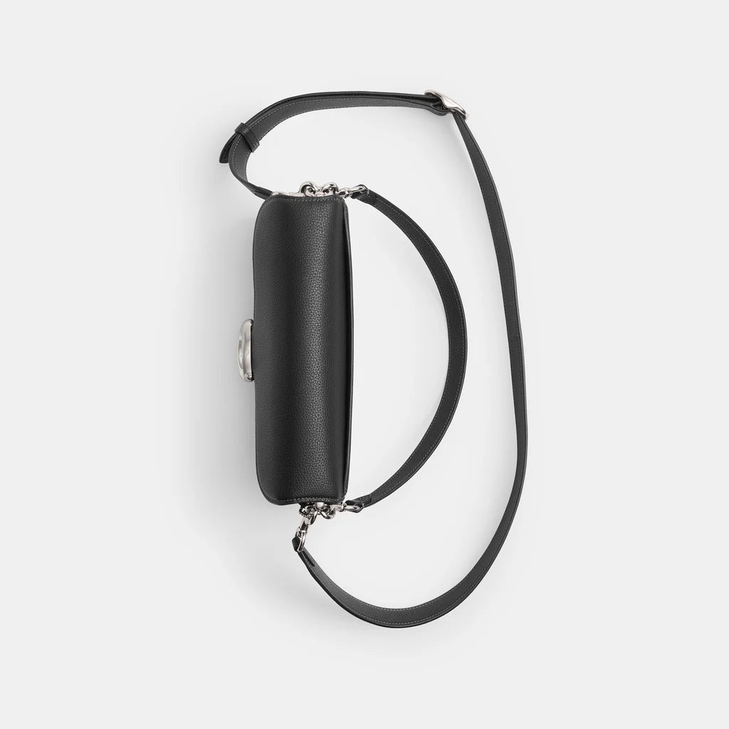 Tabby Shoulder Bag 26 refined pebble leather Black Silver - Image 2